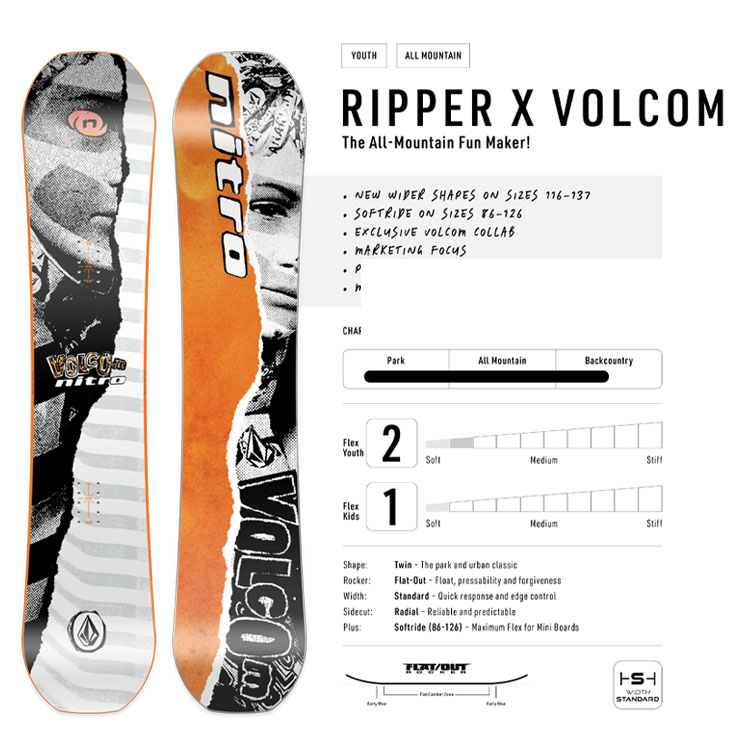 ��̵����å��������ӥ�ͭ��25-26 2026 NITRO �ʥ��ȥ� RIPPER X VOLCOM ����˥� ���Ρ��ܡ���