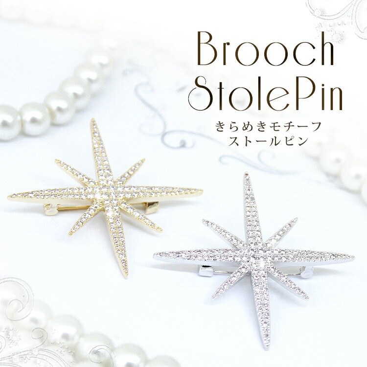 クーポン配布 ブローチ ピン レディース ストール留め シンプル キュービック ジルコニア f4 セレモニー 卒園式 入園式 卒業式 入学式 発表会 結婚式 誕...