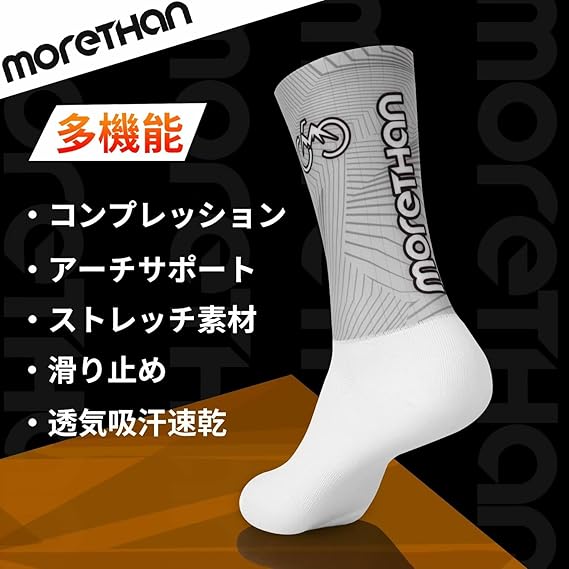 サイクルウェア専門店M&Tの[Morethan] サイクルソックス エアロソックス 通気性 メンズ レディース 靴下 DVA-011 (サイクリング/ランニング/キャンプ)｜アングル2