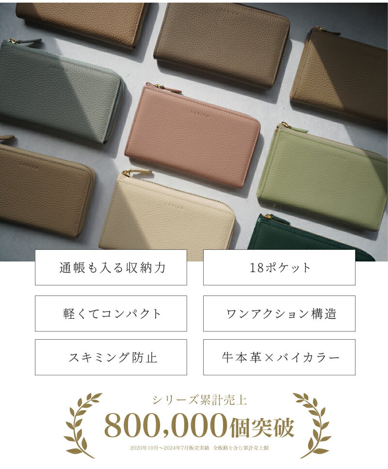 【楽天1位】財布 レディース 長財布 小さめ 短い長財布 短い 本革 小さい長財布 コンパクト 薄い 薄型 軽い L字ファスナー スキミング防止 ミドルウォレット 長サイフ おしゃれ お洒落 カードケース カード入れ
