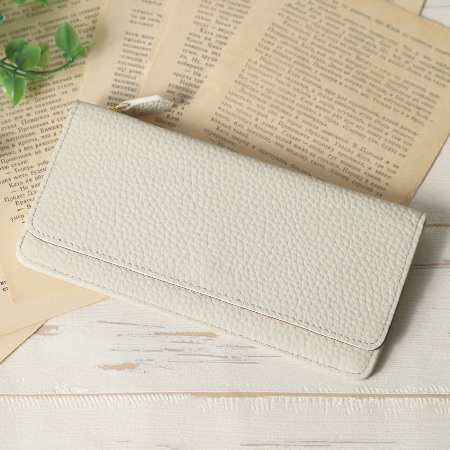 浅草文庫　かぶせ長財布　白地　青　切子　型友No.10-5067 新品未使用 財布 長財布 かぶせ長財布 かぶせ財布 かぶせ型 白地 オフホワイト 青