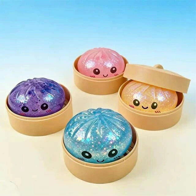 スクイーズ肉まん 4個セット TPR素材 約6.3cm もちもち低反発 手のひらサイズ 握るとふんわり戻る 中華まん風 かわいい笑顔デザイン ストレス解消グッズ リラックス玩具 デスク用 収納しやすい 携帯しやすい morganshop-10005400 morganshop楽天市場店 サンプル画像3