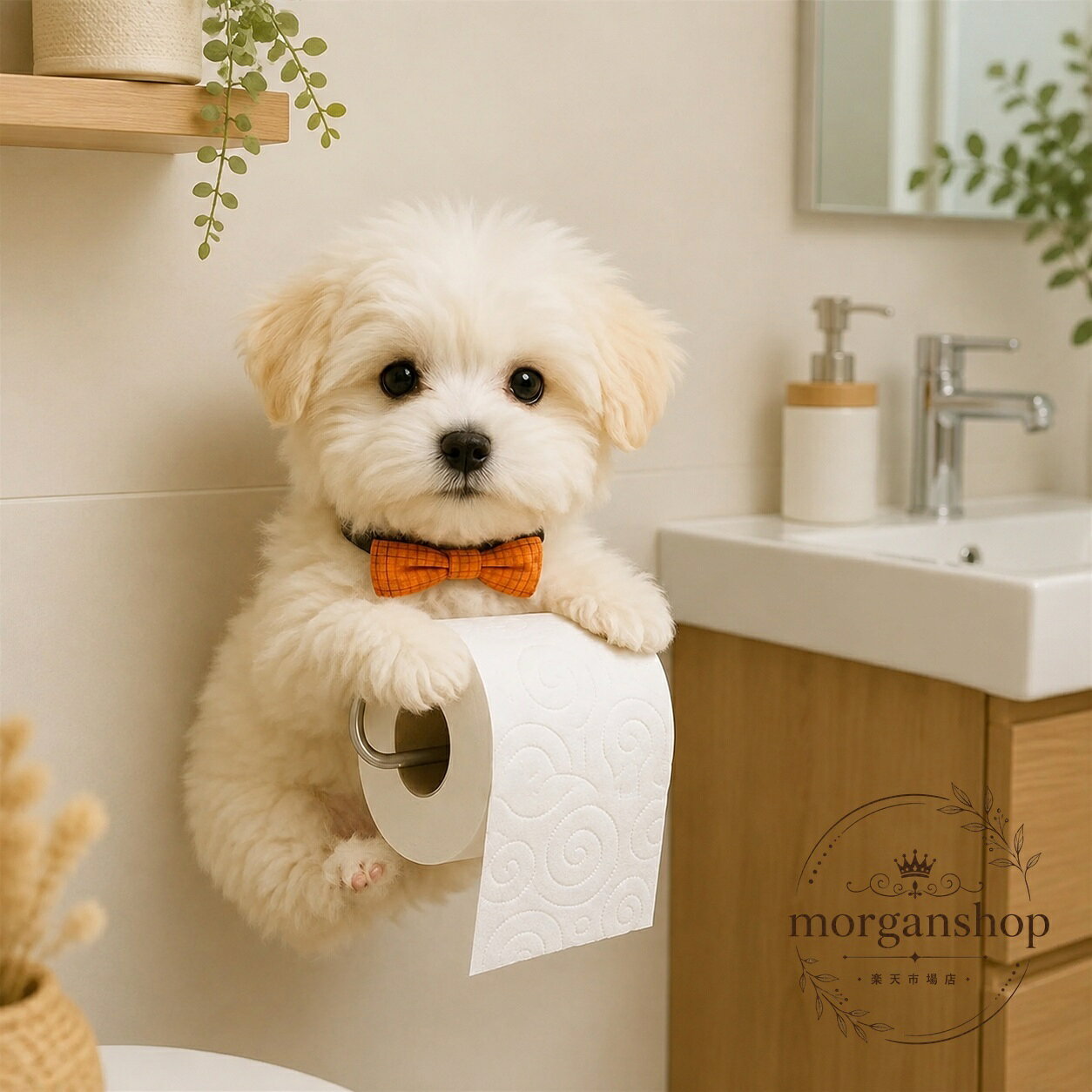 犬モチーフの壁掛け式トイレットペーパーホルダーです。標準サイズのトイレットペーパーに対応し、バスルームや洗面所、キッチンで使いやすい設計です。商品特徴：愛らしい犬デザインで、収納とインテリア性を両立適用シーン：浴室、洗面台まわり、キッチンの壁面収納?格情報：約22×16×12cm、材質は樹脂、付属金具で壁掛け可能使用・注意事項：標準的なトイレットペーパー芯に対応します。モニター環境により色味が異なる場合があります。採寸方法によって多少の誤差が生じる場合があります。犬モチーフの壁掛け式トイレットペーパーホルダーです。標準サイズのトイレットペーパーに対応し、バスルームや洗面所、キッチンで使いやすい設計です。商品特徴：愛らしい犬デザインで、収納とインテリア性を両立適用シーン：浴室、洗面台まわり、キッチンの壁面収納?格情報：約22×16×12cm、材質は樹脂、付属金具で壁掛け可能使用・注意事項：標準的なトイレットペーパー芯に対応します。モニター環境により色味が異なる場合があります。採寸方法によって多少の誤差が生じる場合があります。