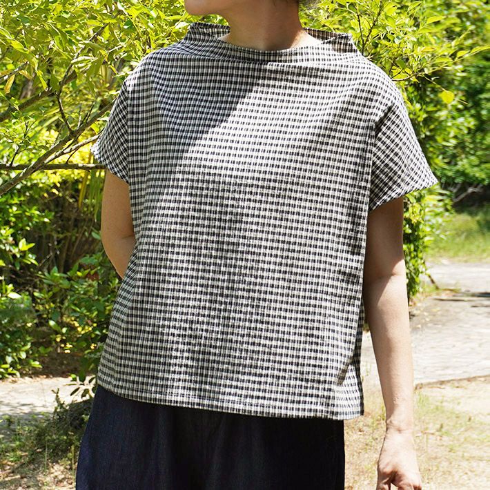 [waltz for rolca]綿麻ワッシャーチェックボトルネック ロルカ