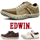 スニーカー メンズ 軽量 レザースニーカー PU革靴 おしゃれ カジュアルシューズ 紐靴 紳士靴 EDWIN エドウィン EDWIN EDM345｜正規販売店