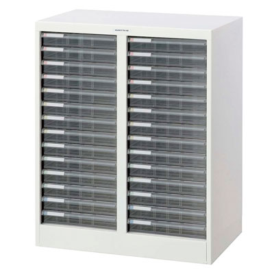 ナカバヤシ　デスクサイドフロアケース　A4　タテ型　浅14段×2列　シロ　AF-28シロ