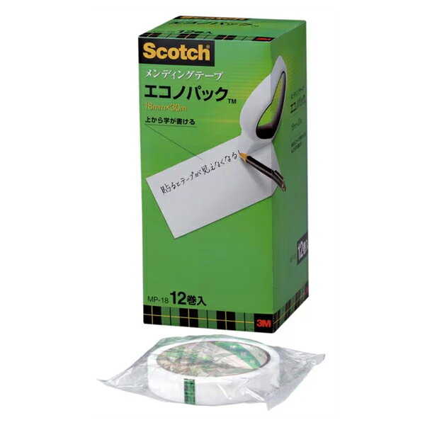Rakuten - 【まとめ買い】スリーエム　スコッチ　メンディングテープ　エコノパック　大巻　18mm×30m　12巻入り　3箱/5箱/10箱　MP-18