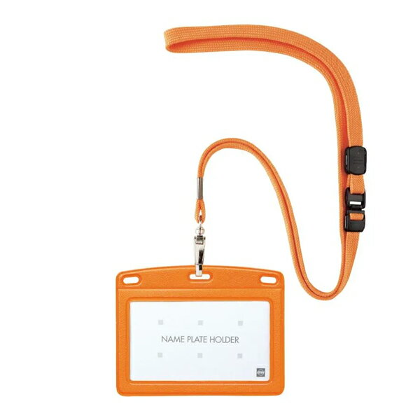 Name Tags - 【まとめ買い】オープン工業　吊り下げ名札　レザー調　ヨコ名刺(中紙寸法：幅90×高さ55mm)　橙　10枚/30枚/100枚　N-123P-RG