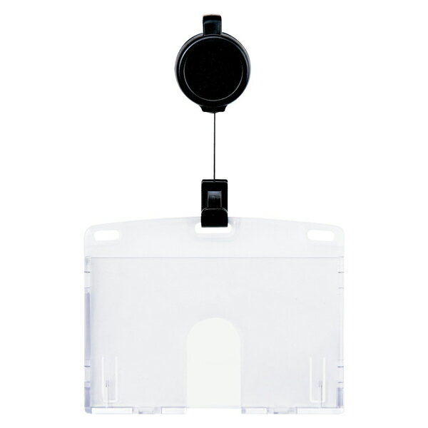 【クリップ種類】リールクリップ(リール糸の長さ：最長60cm) 【ケース種類】ハードタイプ IDカード/ヨコ名刺サイズ 【ケース寸法(外寸)】幅97×厚み7.5×高さ73mm 【中紙寸法(内寸)】幅86×高さ54mm(名刺サイズ：幅90×高...