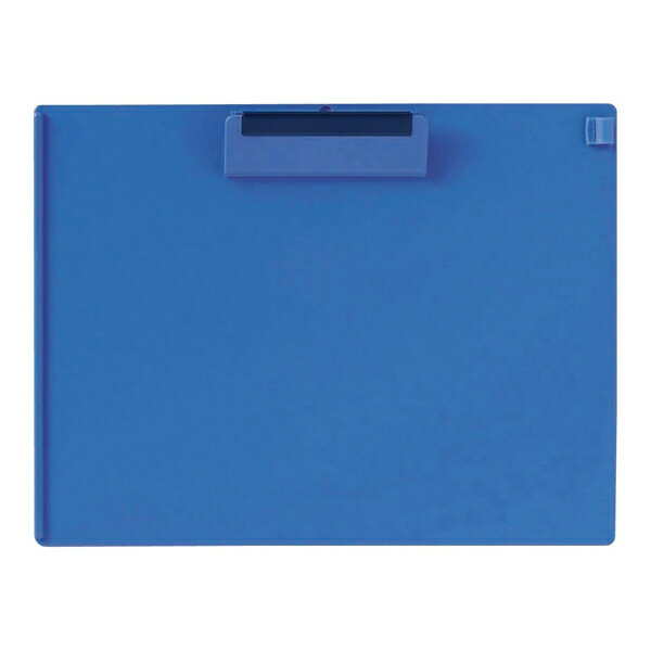 【本体色】青 【規格】A4サイズ・ヨコ型(使用紙寸法：横297×縦210mm) 【クリップ寸法】中(幅110mm) 【材質】再生樹脂 【本体寸法】横318.0×縦242.0×厚み23.0mm 【本体重量】195g 【環境対応】グリーン購入法適合商品、エコ商品ねっと掲載 【特長】 　●ボードに厚みがあり衝撃に強く、耐久性に優れたクリップボードです。 　●ペンホルダー付きなのでボールペンや鉛筆などの筆記具を挟むことができます。 　●サイドストッパー付きなので持ちやすく、用紙をそろえるのに便利です。 　●板面右側には1センチ目盛付き、表などを書くのに便利です。 　●クリップ部分はドライバーなどで取り外し、分別できます。 ご注文・配送に関しての注意事項 　■こちらの商品はまとめ買い商品です。 ご注文の際は数量の選択お願いします。 　■当店在庫から、もしくはメーカーから取り寄せ後の出荷となります。 　■軒先渡しの商品のため到着後、お客様で開梱していただく必要があります。 　■運送会社の指定及び時間指定等は行えませんので予めご了承願います。 　■取り寄せ商品のため、お客様都合でのキャンセル・返品・交換は致しかねます。 　　ご注文時に商品仕様等をご確認のうえ、お間違いの無いよう注文お願い致します。 　■納期はメーカー在庫がある場合の目安です。在庫切れの場合は別途ご連絡いたします。 　■在庫切れや納期が予定より延びた場合によるキャンセルは承っております。