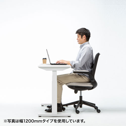 サンワサプライ 電動上下昇降デスク(幅1000×奥行500mm・ホワイト) ERD-TW10050W [2]