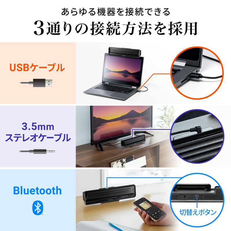 ����掠�ץ饤��Bluetooth�б���3WAY������å׼����ԡ�������MM-SPBT5BK