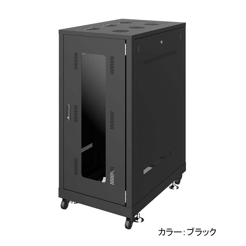 Rakuten - サンワサプライ　19インチサーバーラック(24U)　ブラック/ライトグレー