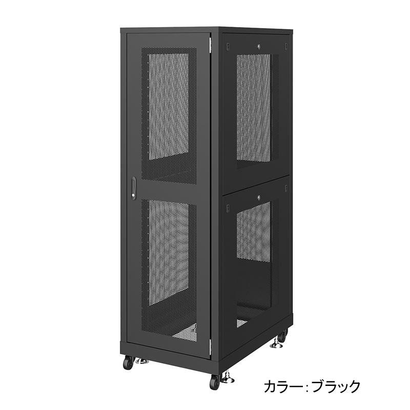 【製品寸法】幅600×奥行900×高さ1820mm 　　　　　　有効内寸/幅513×奥行851×高さ1622mm 【製品重量】88.1kg 【マウント数】36U 【出荷形態】ノックダウン組立式(お客様組み立て) 【梱包】7個口(960×670×120mm・21.5kg) 　　　　　　　(1770×640×100mm・18kg) 　　　　　　　(850×130×120mm・8.5kg) 　　　　　　　(1645×75×70mm・12.5kg) 　　　　　　　(1680×575×50mm・11.5kg) 　　　　　　　(1680×560×50mm・9.5kg) 　　　　　　　(860×860×80mm・20kg) 【材質】本体/スチール(メラミン焼付塗装) 【セット内容】本体フレーム、前扉、背面・側面パネル、 　　　　　　　フロント・リアマウントフレーム、キャスター、アジャスター、 　　　　　　　前扉用鍵×2個(1種類)、背面・側面用鍵×2個(1種類) 　　　　　　　※19インチ機器を取り付けるためのケージナット・ネジは 　　　　　　　　付属していません。 【総耐荷重】500kg EIA規格 　米国電子工業会(EIA)によって定められた、ラックとそこに収納する機器へのサイズに関する規格です。 　機器の幅は19インチ(482.6mm)で、高さは1.75インチ(44.45mm)の倍数。 　1.75インチを1Uと呼ぶ単位で定められています。 　機器の仕様で「EIA規格に準拠」と記載があれば、この規格に合わせて製造されている 　ということがわかります。 　サンワサプライの19インチラックはすべてこのEIA規格に準拠して作られています。 　よってEIA規格のサーバーやハブの取り付けが可能です。 　ただし、機器の奥行きサイズに関しては規格がありませんので注意が必要です。 【特長】 　●梱包が小さく分かれているため、搬入経路の制約を受けません。 　●マウントフレームは、EIA規格(EIA-310-D準拠)ユニバーサルピッチ(36U)を採用しています。 　　ケージナットに対応しています。 　●前扉・側面・背面に放熱性をアップさせるためのメッシュパネルを採用しています。 　●パンチング材開口率は51％で、通常のパネルより放熱性がアップします。 　●前後のマウントフレームは25mmピッチで可動します。 　●マウントフレームには位置合わせしやすいように、マウント数を印字しています。 　●高耐荷重キャスター、アジャスターを標準装備しています。 　●前扉は左右どちらの開きにも対応しております。組み立て後も変更ができます。 　●前扉には鍵付ハンドルを採用しています。 　●側面パネル、背面パネルはワンタッチで取り付け取り外しが可能で、メンテナンス作業時に便利です。 　　※側面パネルのみ上下2分割構造です。 　●上面には、天井からの引き込み線や、天井設置機器のケーブルをサーバーラック内部に引き込める 　　ケーブル口付きです。(使用しない場合は穴を塞ぐプレートを取り付けます) 　●バックパネル下部にはケーブル口を装備しています。 　　(使用しない場合は穴を塞ぐプレートを取り付けます) 　●背面・側面パネルには鍵(シリンダータイプ)が標準装備しています。 　●オプションにて上面に放熱ファンが最大6台まで搭載可能です。 　●オプションにてサーバー用タップ、TAP-SVシリーズが後部フレームに装着可能です。 　　※装着用のタッピングネジは付属していません。 　　　取り付けには直径5mmのタッピングネジを別途ご用意ください。 注意事項 　※本製品はお客様による組み立て式のサーバーラックです。 　　高さが1800mm以上あるため組み立てには脚立などを使用してください。 　　また、1人での組み立ては非常に困難なため、大人2人以上で行ってください。 　※設置の際は必ずアジャスターを併用してください。 　※キャスターは長距離の移動を想定したものではありません。 　　機器を乗せたままでの移動は行わないでください。 ご注文・配送に関しての注意事項 　■メーカーからの直送品のため、代引きでの対応ができない商品です。 　■大型商品のため軒先渡しとなります。予めご了承お願いいたします。 　■軒先渡しの商品のため到着後、お客様で組み立てていただく必要があります。 　■運送会社の指定及び時間指定等は行えませんので予めご了承願います。 　■取り寄せ商品のため、お客様都合でのキャンセル・返品・交換は致しかねます。 　　ご注文時に商品仕様等をご確認のうえ、お間違いの無いよう注文お願い致します。 　■納期はメーカー在庫がある場合の目安です。在庫切れの場合は別途ご連絡いたします。 　■在庫切れや納期が予定より延びた場合によるキャンセルは承っております。