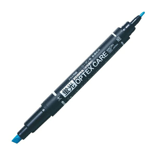 Rakuten - 【まとめ買い】ゼブラ　蛍光ペン　蛍光オプテックスケア　細字丸芯+太字角芯　青インク　100本/300本　WKCR1-BL