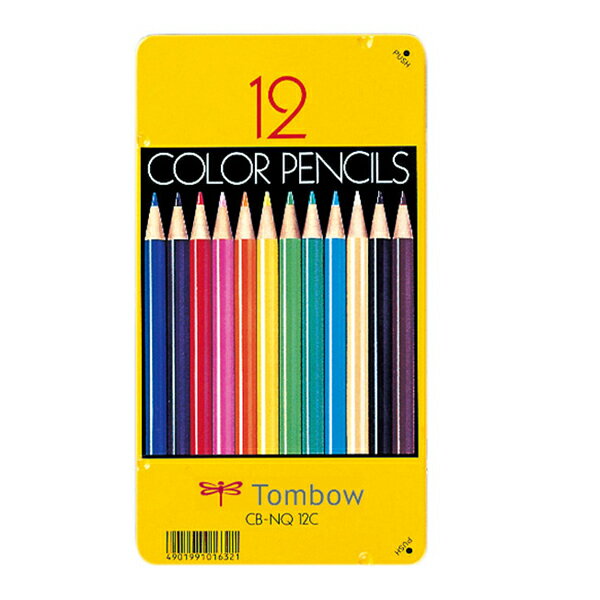 【まとめ買い】トンボ鉛筆　缶入色鉛筆 12色 NQ　6個/12個　CB-NQ12C