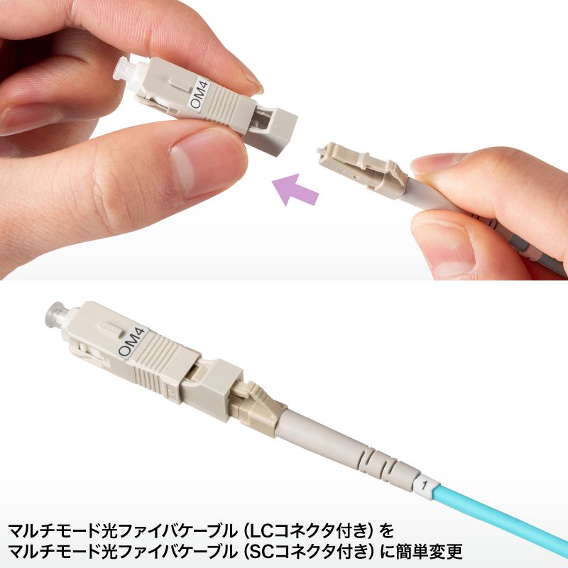 サンワサプライ 光変換アダプタ(SCオス-LCメス・マルチモード) HAD-SCLCF-50M4