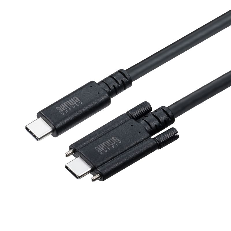 Rakuten - サンワサプライ　USB 20Gbps Type-Cケーブル(デュアルスクリューロック・240W・2m)　KU-20GCCPEDSL20