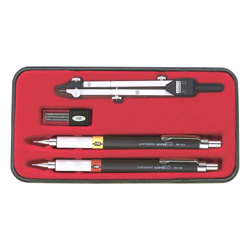 ウチダ　KD型製図器　SEセット　5品組　鉛筆製図セット [ 010-0009 ]