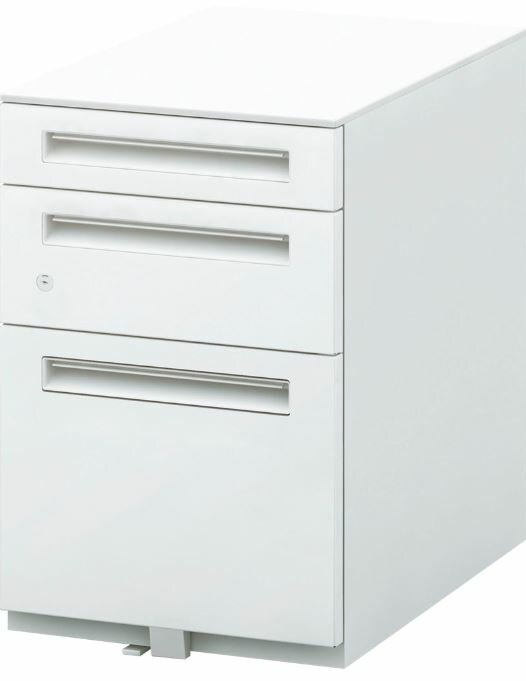 内田洋行　スタンダードワゴン　シリンダー錠タイプ　B4-3段(高さ606mm)　ST-B4-3-606SK　OW色　[ 5-11..