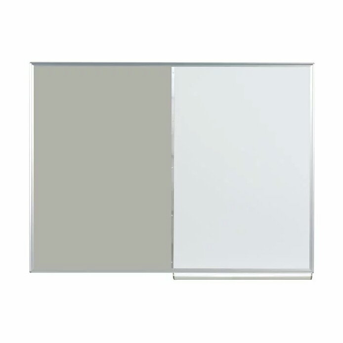 馬印　コンビボード(壁掛)　ワンウェイ掲示板/ホーローホワイトボード　グレー　KHK34-711