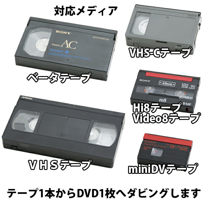 各種ビデオテープ【VHS、Beta(ベータ)、VHS-C、MiniDV、Hi8、Video8】からDVDへのダビング コピー　ビデオデッキがなくても大丈夫！　ご結婚やご出産の記念、懐かしいホームビデオをDVDで！