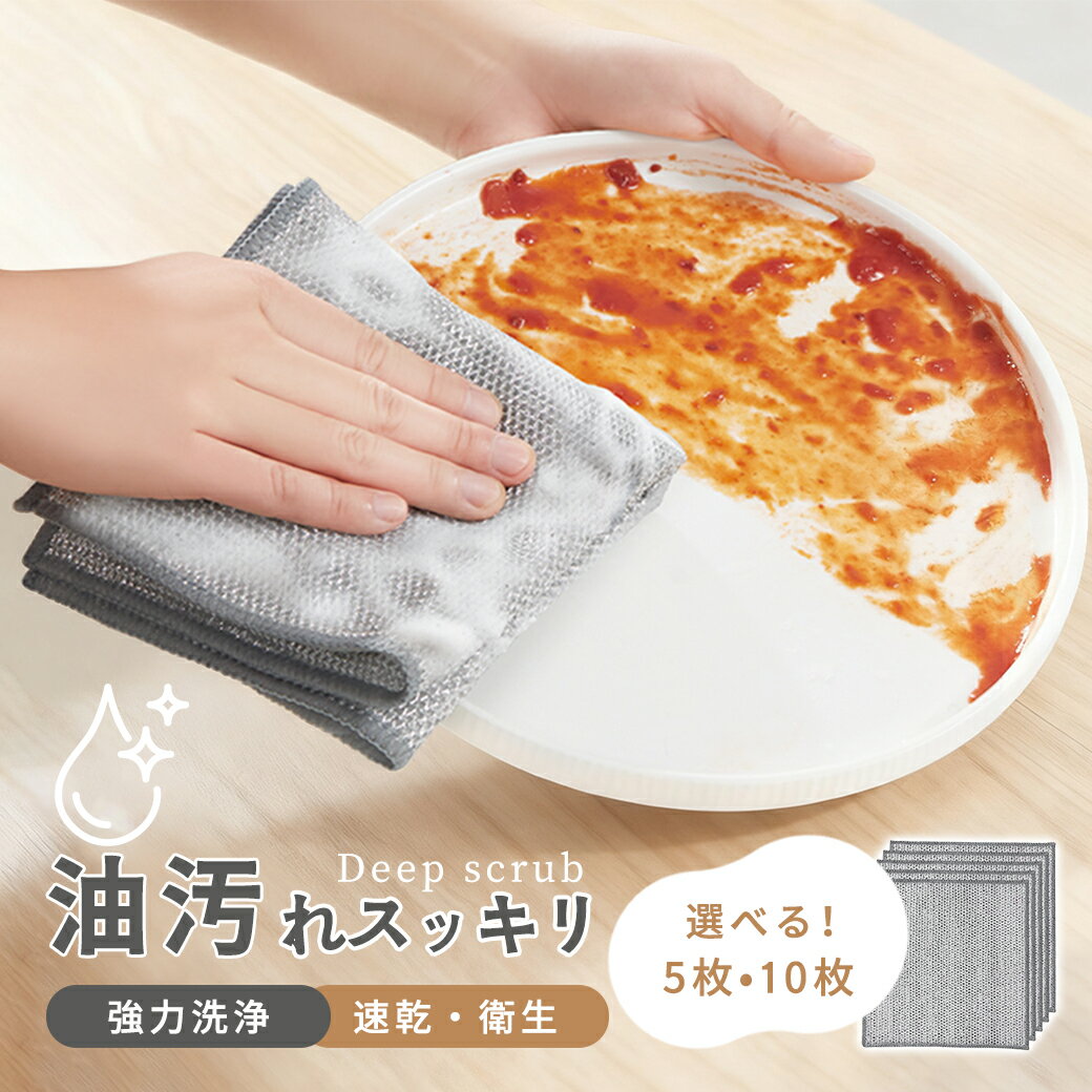 【P10倍衝撃SALE】ワイヤーふきん 5枚セット 金属メッシュクロス 食器洗い 20×20cm 傷つけない キッチンクロス 吸水 速乾 再利用可能 油汚れ 焦げ落とし 両面仕様 乾湿両用 食器拭き 雑巾 掃除用 多目的クロス ステンレス繊維 家庭用 業務用 キッチンタオル