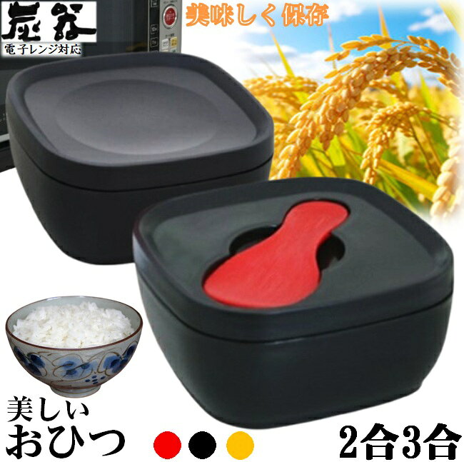 MORII 炭器 節電 おひつ 2合 3合 ほっこり 美味しいご飯 電子レンジ対応 おひつ 割れにくい 美しい おひつ 冷蔵 冷凍 保存 最適角型 お櫃 二合三合 竹炭入ポリプロピレン 顔料不使用 遠赤外線放出 しゃもじ付 日本製 赤KY-7109 黒KY-7109-7 黄金色KY-7109-4 炭器2合3合HERA