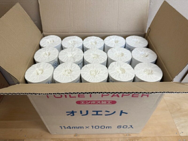 乐天商城 - オリエント ハード トイレットペーパー 個包装60個入（114mm巾x100m） ペットのお掃除などでトイレにも流せます