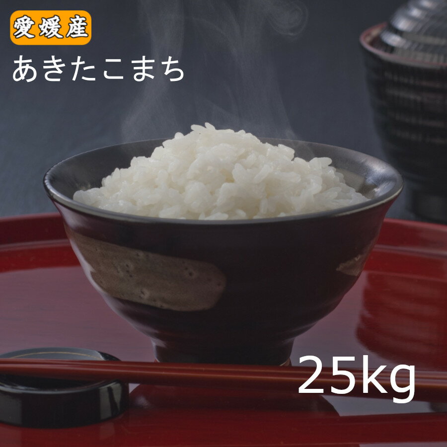 米 送料無料 「愛媛県産 あきたこまち 25kg」 精米『小分け可』※北海道.東北.沖縄配送不可