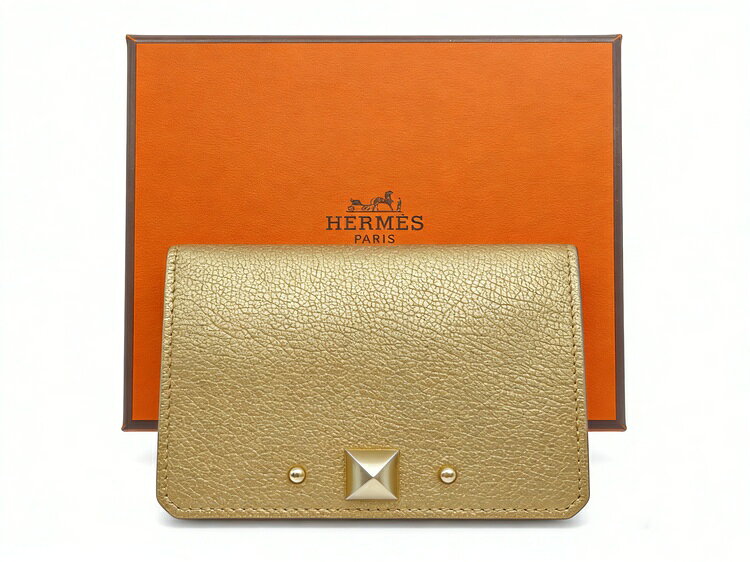エルメス HERMES カードケース 名刺入れ ドレ シャンパン ゴールド金具【新品】