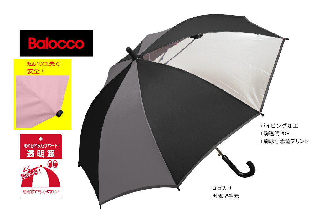 Rakuten - 傘 キッズ 雨具 雨傘 幼児から 低学年 長傘 かさ 子供用 1駒POE 窓つき 恐竜 ステゴザウルス 4駒転写 プリント 男の子 かさ 子供用 傘 子ども 子供傘 長傘 キッズ 50cm （8本骨）パイピング加工【適応身長 105〜120cm】