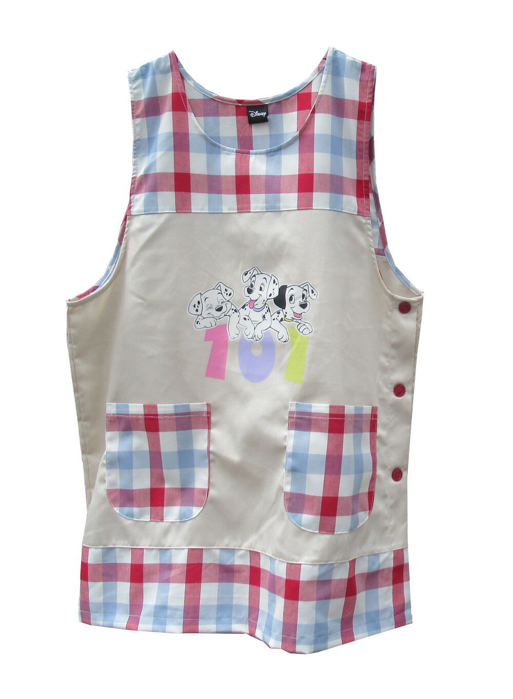 ディズニー 先染め 101匹わんちゃん ラン型 エプロン 贈り物に最適です M-L フリーサイズ レッド ネイビー