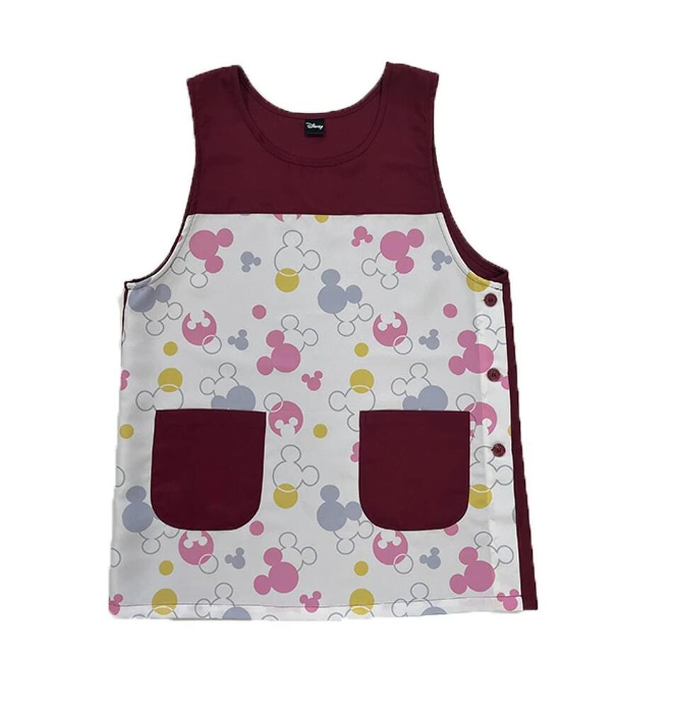 Character Wear - ディズニー キャラクター ミツマル総柄プリント ラン型 エプロン 贈り物、 プレゼントに最適です M-L フリーサイズ エンジ・グリーン