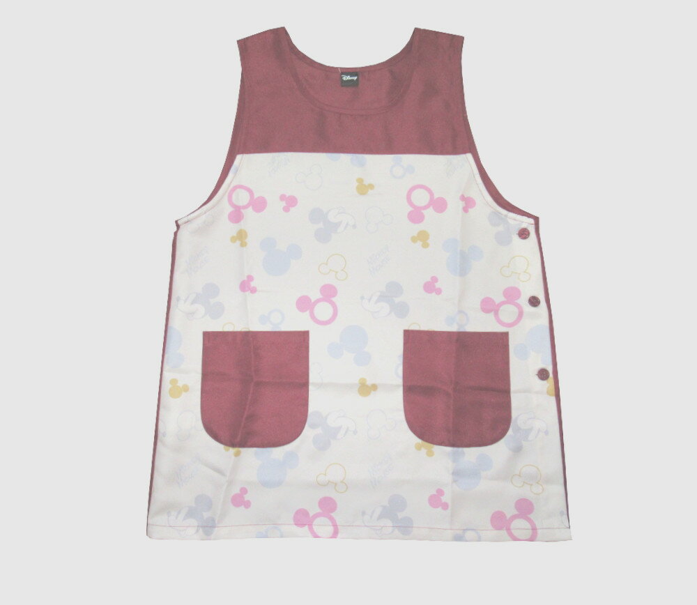 Character Wear - ディズニー キャラクター ミツマル総柄プリント ラン型 エプロン 贈り物、 プレゼントに最適です M-L フリーサイズ エンジ・グリーン