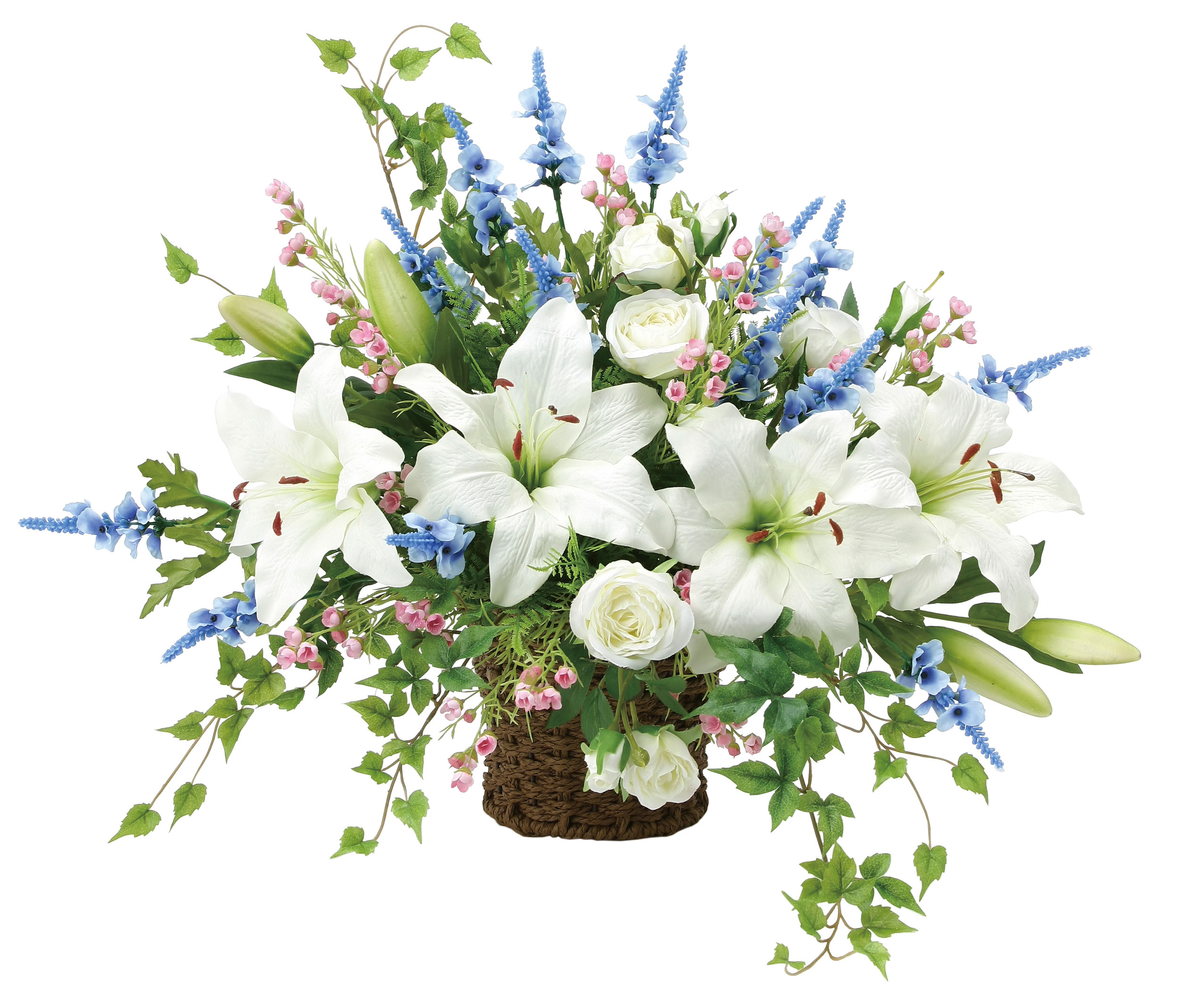 壁掛けカサブランカ 光触媒 造花 フェイクグリーン 人工観葉植物 アートフラワー フラワーアレンジメント 花 お手入れ不要 インテリア お祝い 空気清浄 雑貨 癒し 壁掛けタイプ 内装 外装 華やか 高級感