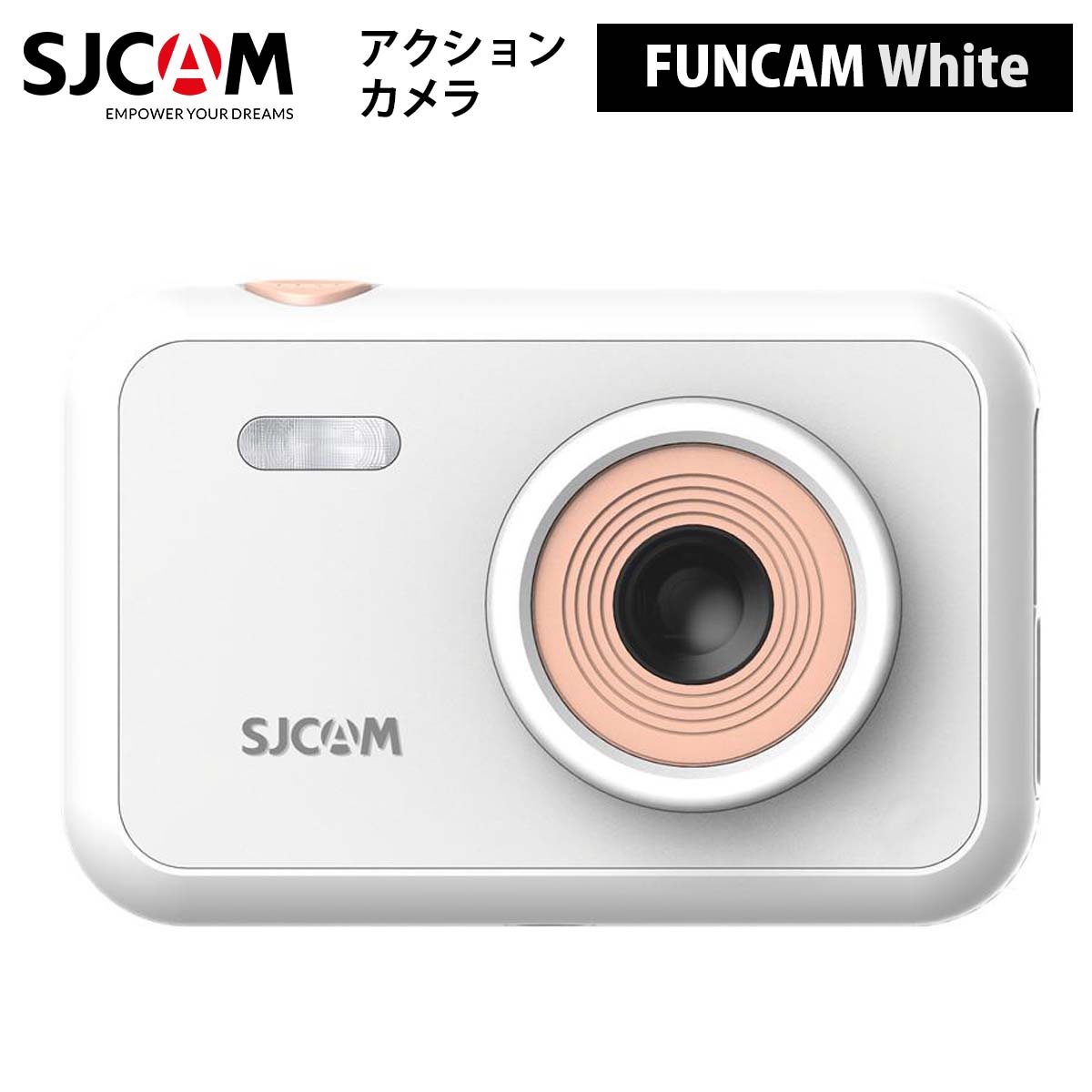 SJCAM 【正規輸入品】 アクションカメラ FUNCAM 色：ホワイト 子供用 セルフタイマー タイムラプス 720PHD かわいいデザイン 選べるカラー フォトフレーム プレゼント お祝い 誕生日