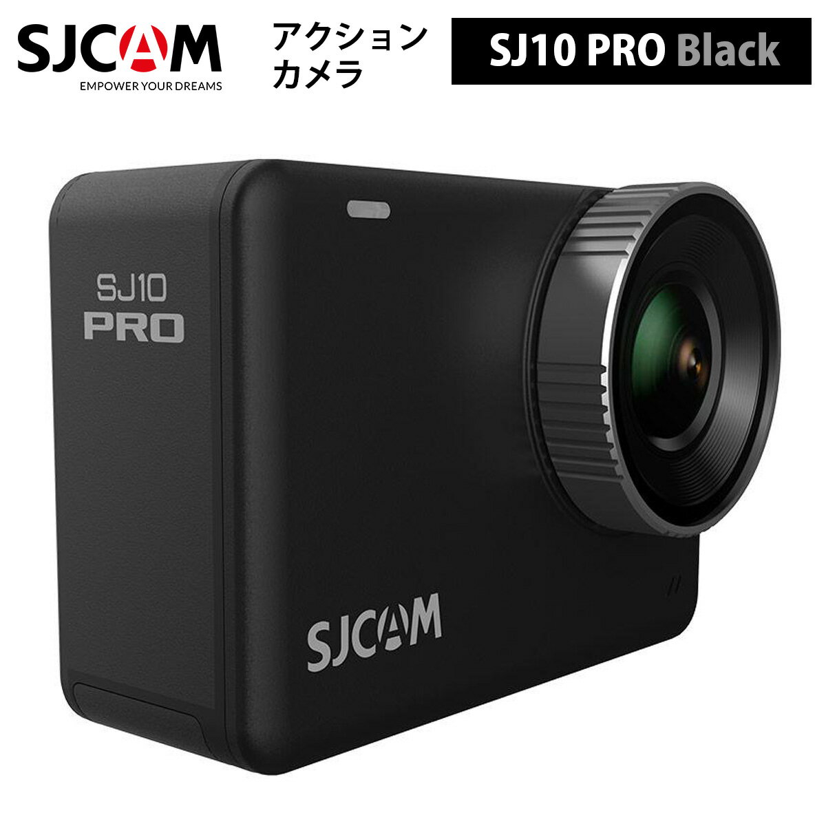 SJCAM  アクションカメラ SJ10 Pro（色：ブラック）SUPERSMOOTHジャイロスタビライザー 防水最大10m ライブストリーミング 4K 60FPS録画 Vlog IPSタッチディスプレイ 1300mAhバッテリー SONY IMX377 デジタルズーム8倍 内部6軸ジャイロ