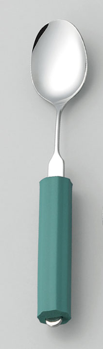 オールステンレスハンドル　スプーン（大）丸型28mmスポンジ握り付【介護用食事用品】【スプーン】【曲がる】