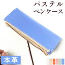 本革 ペンケース 革 筆箱 パステル レザー 文房具 ペン入れ 文具 筆記用具 ふで箱 収納 ペン ケース ふでばこ ハンドメイド 小物入れ おしゃれ 贈り物 ...