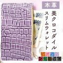 スリムウォレット 女性が使う 美クロコダイル 本革 クロコダイル お札入れ 小さい財布 サイフ さいふ ウォレット 小銭入れ ファスナー 小型財布 コンパクト ...