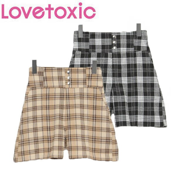 【SALE_セール】Lovetoxic(ラブトキシック) 前釦ハイウエストショートパンツ(M,L:150,160)8333141