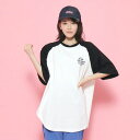 【SALE_セール】PINK-latte(ピンクラテ) Tシャツ 配色ラグランチュニックTシャツ31918058
