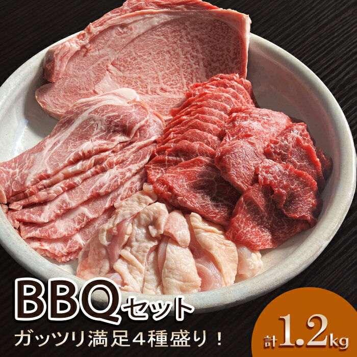 Rakuten - 新生活 春ギフト GW【伊賀牛】 BBQバーベキューセット 3〜4人前 4種盛り / 焼肉セット 食材セット 伊賀牛厚切りステーキ 赤身焼肉 三重県産豚ロース 鶏もも 送料無料 お歳暮 お中元 母の日 父の日 誕生日 夏ギフト 冬ギフト 肉ギフト 食べ比べ
