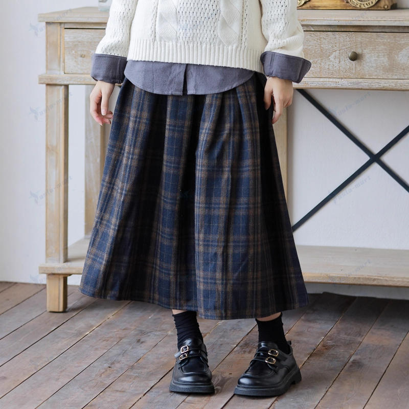ニット 女の子 秋冬 ニット スカート 膝丈 きれいめ 長袖セーター 着痩せ オシャレ...