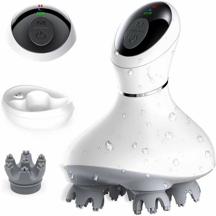 USB充電式 頭皮ケア 3D指圧揉捏 電動頭皮ブラシ 振動機能付き 乾湿両用 頭皮マッサージャー ヘッドマッサージャー ヘッドマサージ 防水 ヘッドスパ 頭皮マッサージ器 頭皮マッサージ