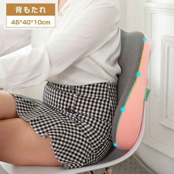 腰 背中腰楽 低反発クッション 背もたれ ランバーサポート クッション