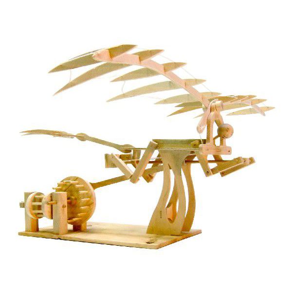 木製科学模型 木工 工作キット レオナルド・ダ・ビンチの羽ばたき鳥形飛行機
