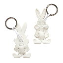 【イタリア製】【牛革】ラ クオイエリア La Cuoieria レザーキーホルダー ウサギ WHITE(紙パッケージ付属) | 動物 キーリング バッグチャーム イタリアレザー 本革 牛革 動物 バレンタイン プレゼント 新生活 ルームキー(4)