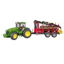 【おまけ・回転式ライト付き】bruder ブルーダー JD7930森林トラクター&森林トレーラー(丸太4本付き)03054 生産終了品 在庫限り